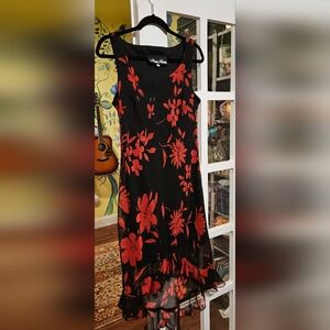 Meghan Matthews Black And Red Floral Dress
